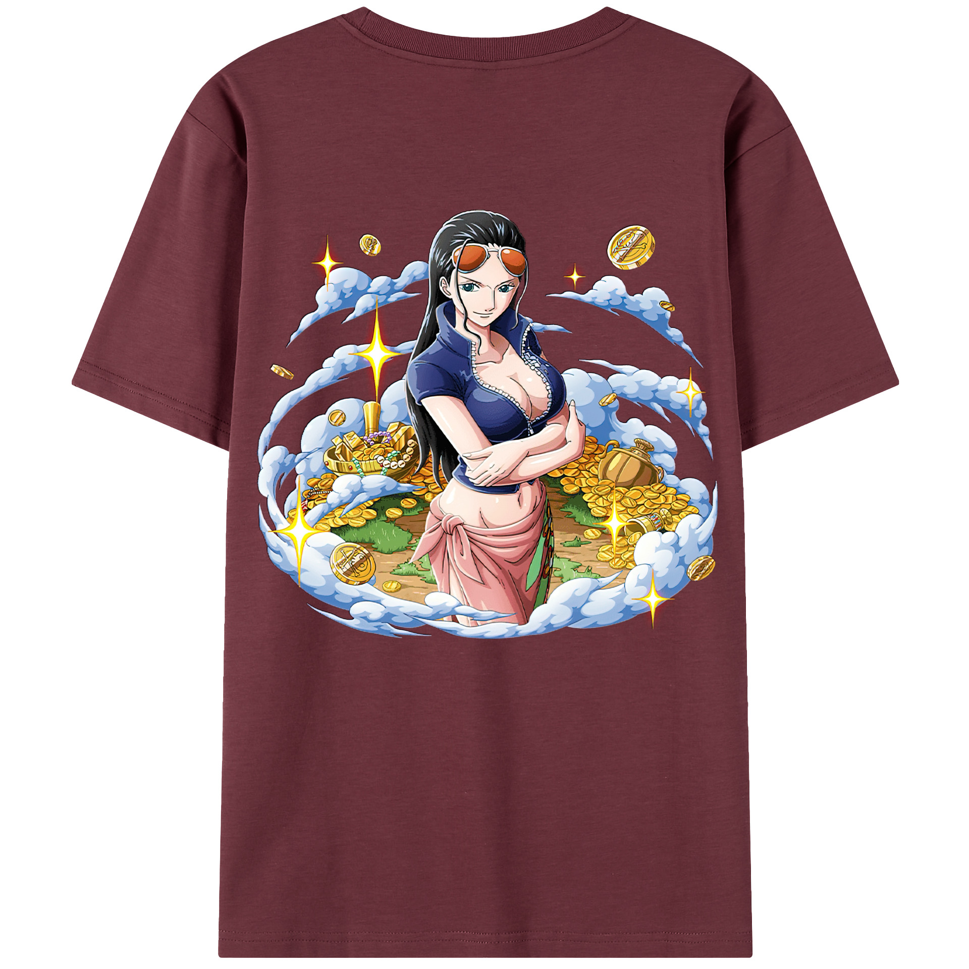 ワンピース ニコ・ロビン ONE PIECE Nico Robin 綿100％半袖Tシャツ（背面プリント）